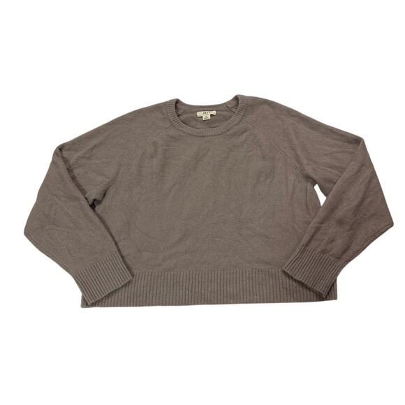 AE77 Womens XL Cashmere Blend Minimalist Capsule Wardrobe Beige Sweater Soft - Picture 1 of 7